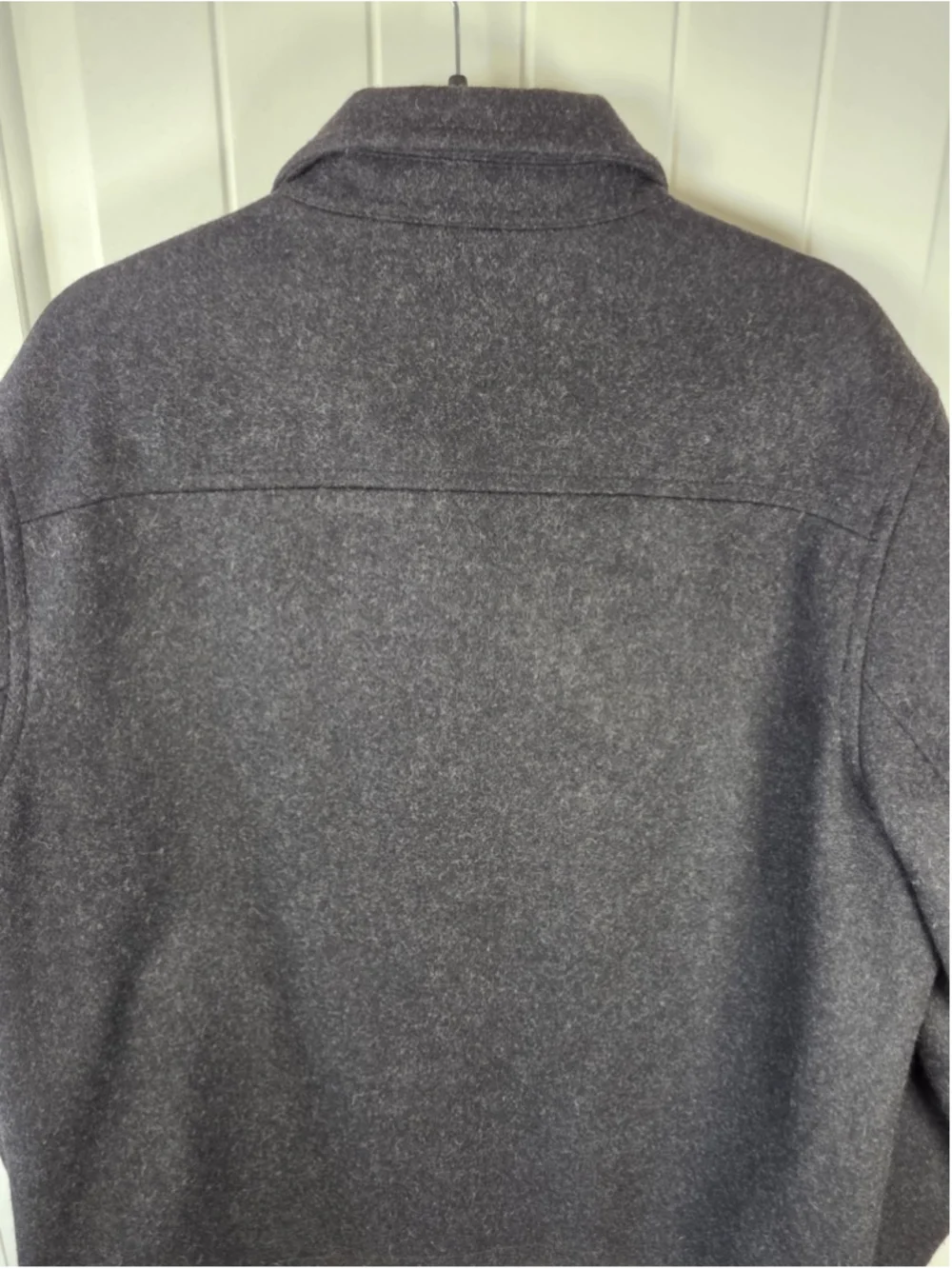 Old Navy Wool Blend Zip Jacket Mens Sz L Large Charcoal Gray Lined Coat Casual